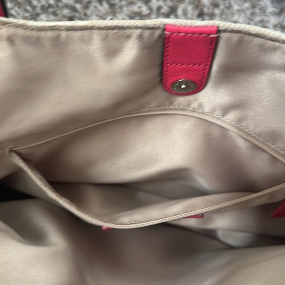 Vintage Coach Campbell Abby COACH Khaki & Pink Signature Hobo Shoulder Bag - Picture 10 of 15